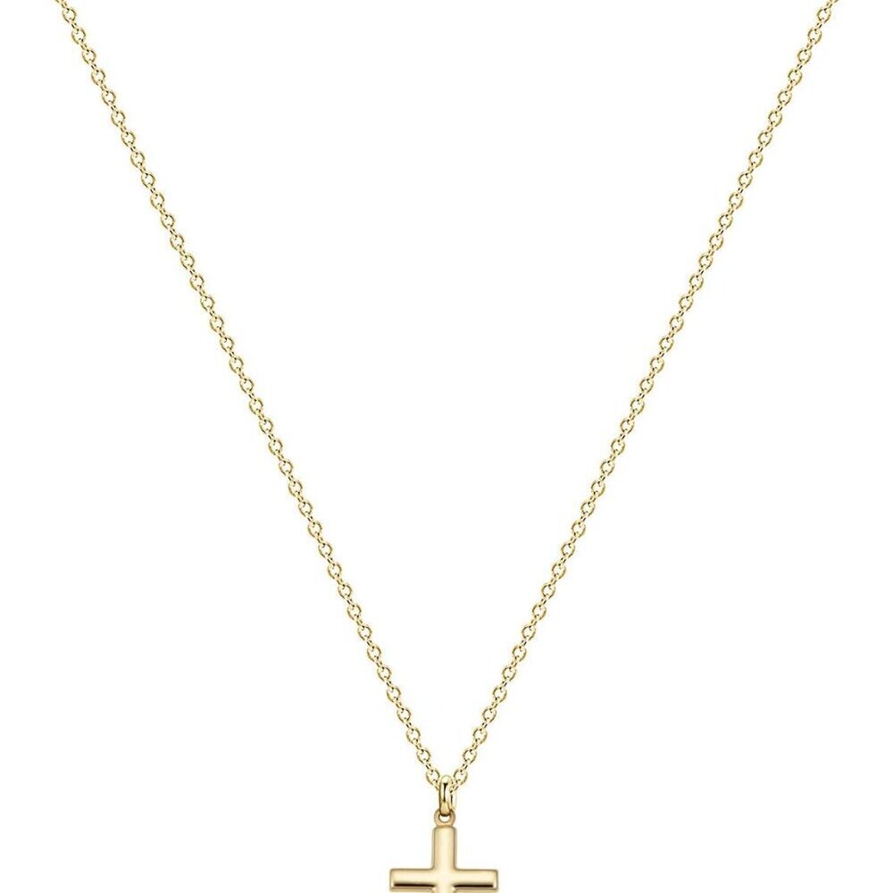 Cross Necklace Faith Pendant 14K Plated Dainty Chain Minimalist Simple Tiny God